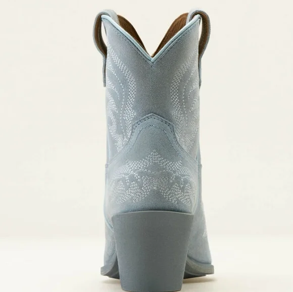 Ariat Suede Light Blue Ankle Boots Chandler In Baby Blue Jean Suede Size - Picture 12 of 16